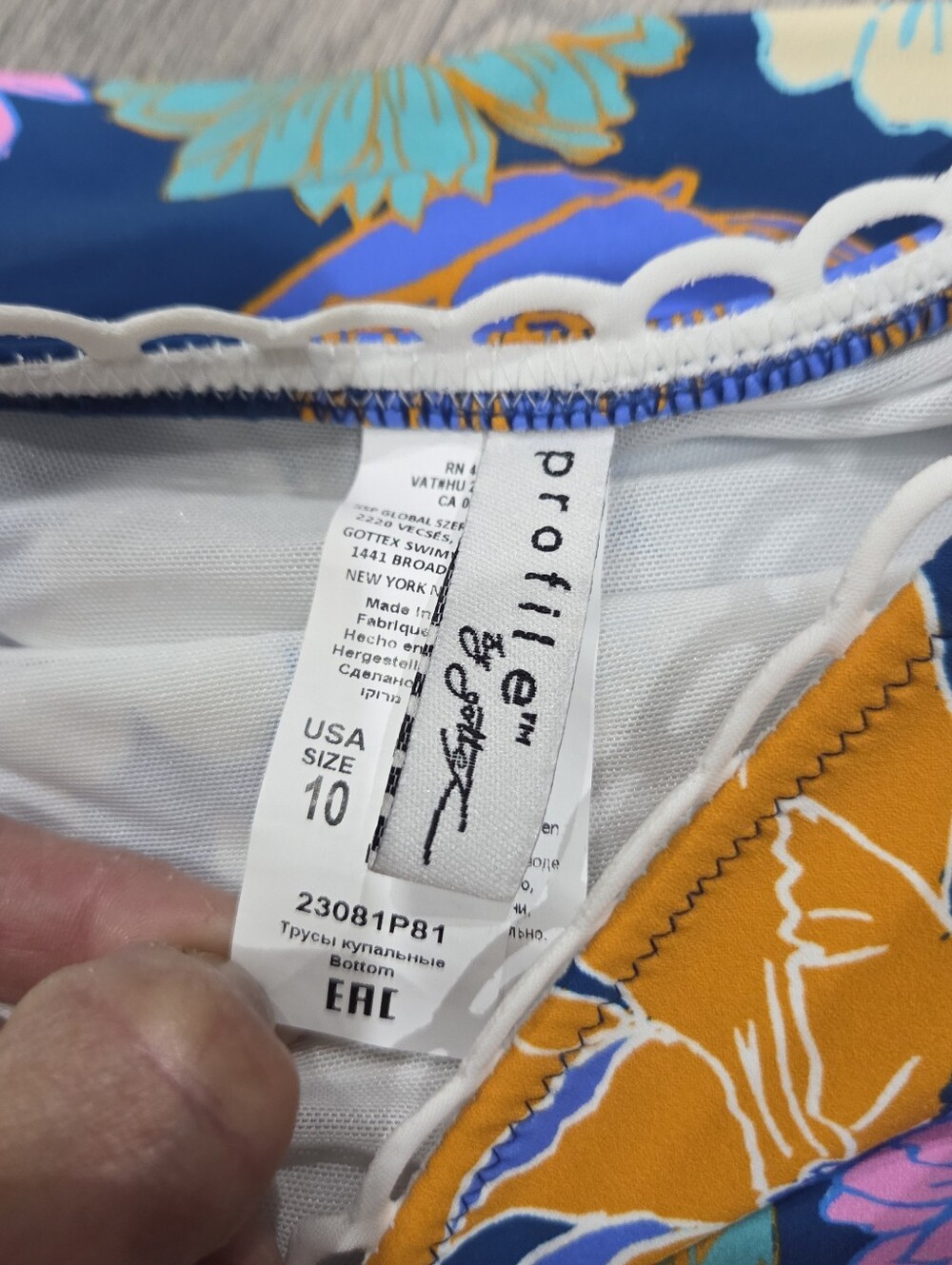 NWT Gottex Floral High Wasted Bikini Bottom S8ze 10 - Picture 3 of 4